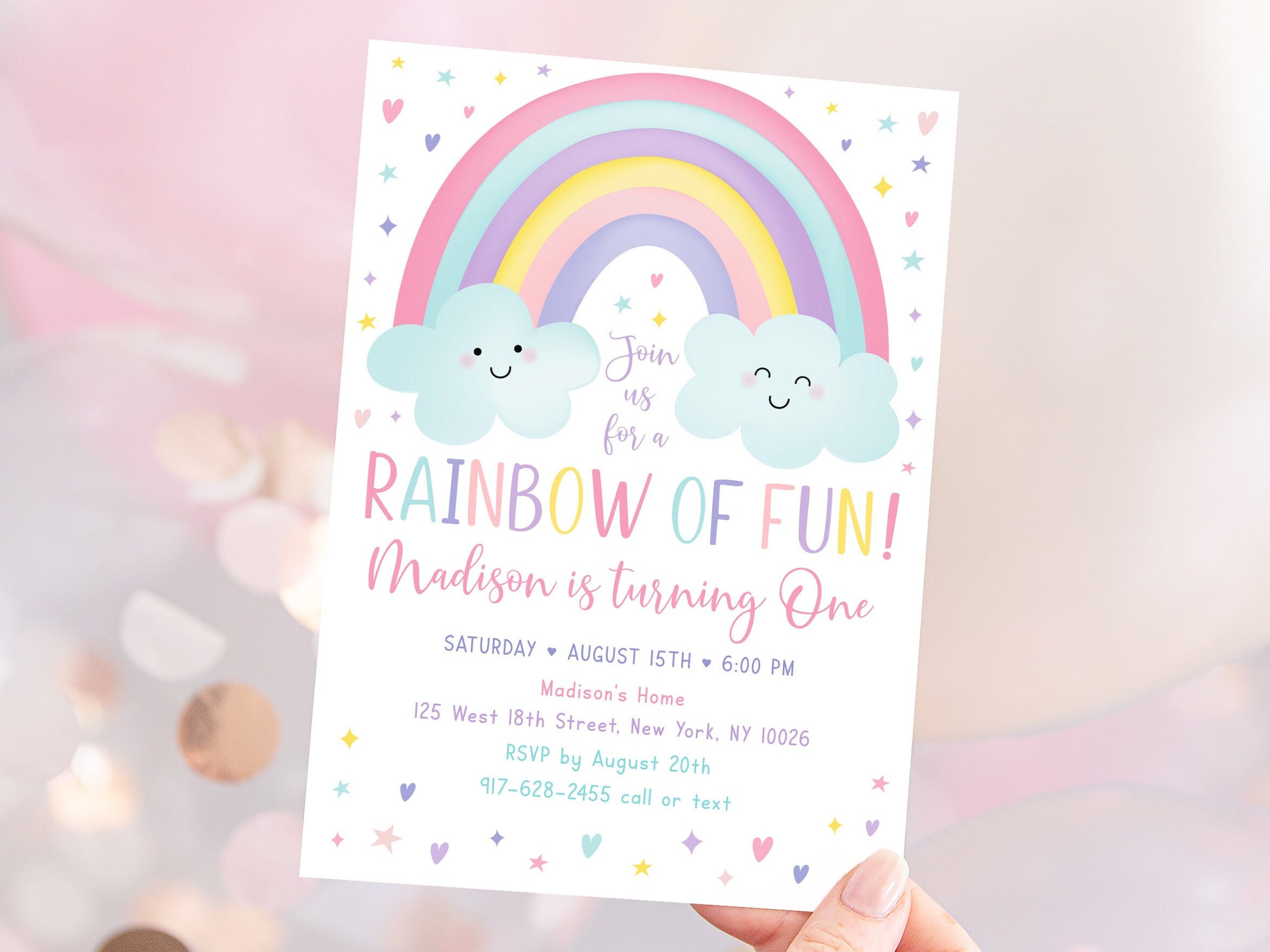 Free Printable Pastel Rainbow Party Decorations - Home Crafts and More