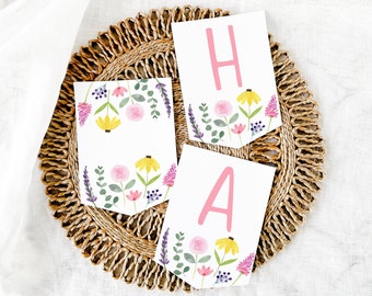 Editable Wildflower Birthday Banner Little Wildflower Birthday Flower Birthday Pink Floral Garden Party Digital Download A672