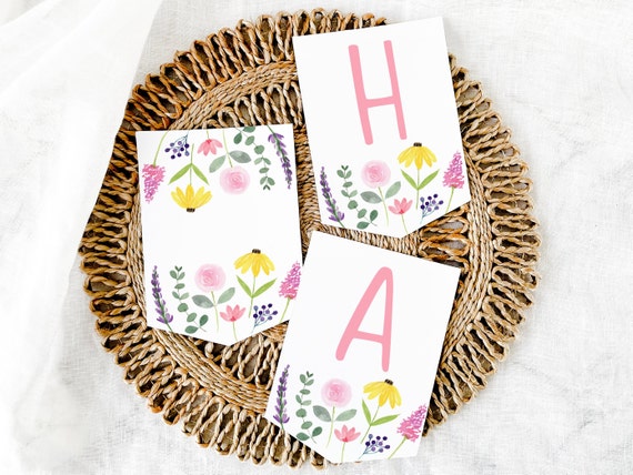 Editable Wildflower Birthday Banner Little Wildflower Birthday Flower Birthday Pink Floral Garden Party Digital Download A672