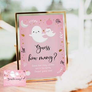 Little BOO Ghost Guess How Many Game Little Boo Baby Shower Ghost Baby Shower Pink Girl Ghost Pumpkin Halloween Baby Shower Download A637