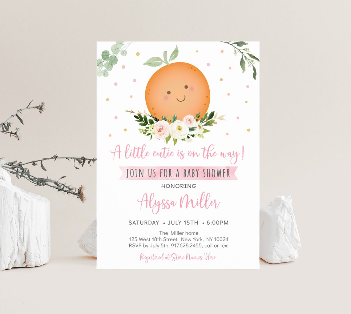 EDITABLE Little Cutie Baby Shower Invitation Little Cutie on Etsy