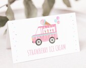 Editable Ice Cream Truck Birthday Tent Cards Food Labels Girls Ice Cream Party Modern Watercolor Ice Cream Printable Digital Download A673 Il_170x135