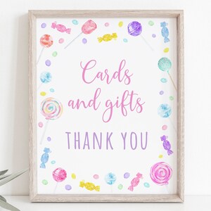 Candy Cards and Gifts Party Sign Sweet Shop Birthday Candy Birthday Lollipop Sweet Shop Party Candies Digital Download A659