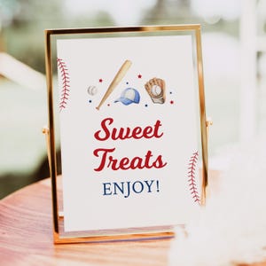 Baseball Sweet Treats Birthday Sign Party Sign Rookie of the Year Baseball First Birthday Baseball Birthday Party Digital Download A713