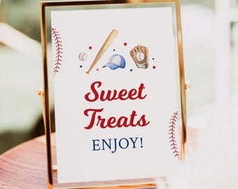 Baseball Sweet Treats Birthday Sign Party Sign Rookie of the Year Baseball First Birthday Baseball Birthday Party Digital Download A713