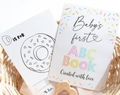 ABC Book Baby Sprinkle Game Rainbow Sprinkles Coloring Book Baby's First ABC Book Baby Shower Coloring Pages Digital Download A642