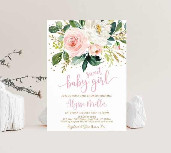 sweet baby girl invitations