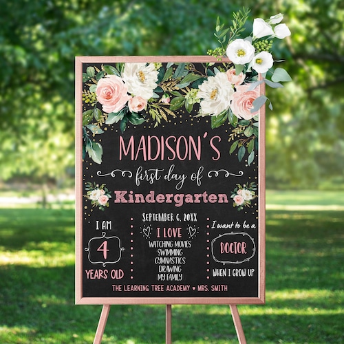 Floral First Day Of School Sign Printable Girl Back To School Etsy floral-first-day-of-school-sign-printable-girl-back-to-school-etsy