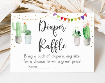 Fiesta Diaper Raffle Cards Fiesta Baby Shower Gold Cactus Succulent Taco Bout A Baby Coed Baby Shower Printable Digital Download B144