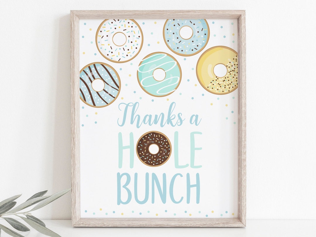 Donut Birthday Party Favor Sign Thanks A Hole Bunch Donut - Etsy