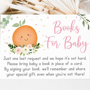 Cartes de demande de livre Little Cutie La mignonne sur le chemin Shower de bébé clémentine rose Little Cutie bébé fille livres pour bébé Imprimable numérique A535