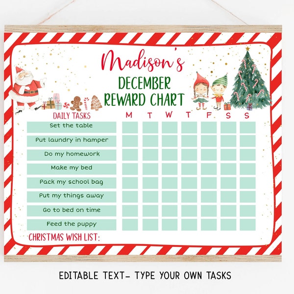 Elf Chore Chart - Etsy