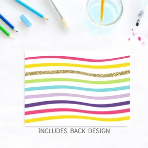 Editable Rainbow Art Party Birthday Thank You Card Dress for A Mess ...