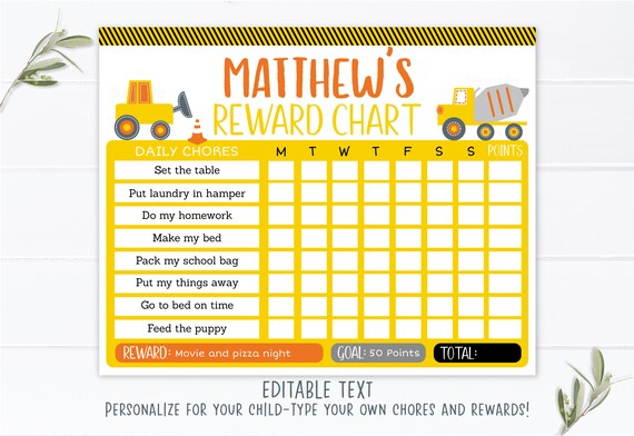 Editable Reward Chart Template from i.etsystatic.com