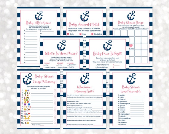 Whats In Your Phone Game - Nautical Printable Baby Shower Games