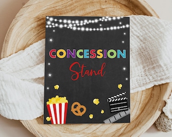 Movie Night Stand Party Schild Backyard Movie Night Junge Mädchen Outdoor Backyard Movie Party Popcorn Digitaler Download A555