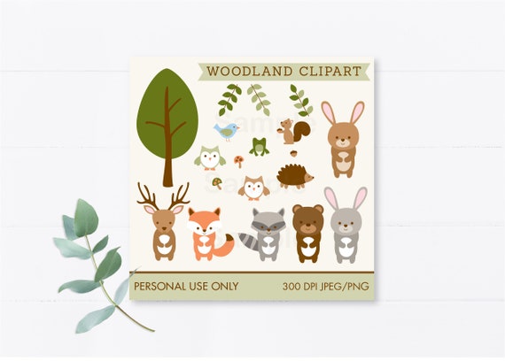 Woodland Clipart Woodland Animal Clipart Forest Animal Clipart Woodland Baby Shower Clipart Digital Instant Download A187 Il_570xn