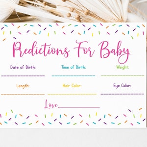 Pink Sprinkle Predictions For Baby Game Pink Baby Sprinkle Baby Girl Sprinkle Rainbow Sprinkle Digital Printable Instant Download A109