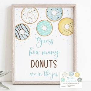 Guess How Many Game Donuts Baby Shower Game Baby Donut Baby Sprinkle Donut Birthday Blue Donut Baby Boy Sprinkle Game Download A501