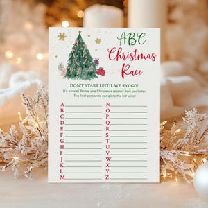 Editable ABC Christmas Race Game, Family Christmas Game, Office Christmas Game, Holiday Party, School Christmas Game, Digital Download A686