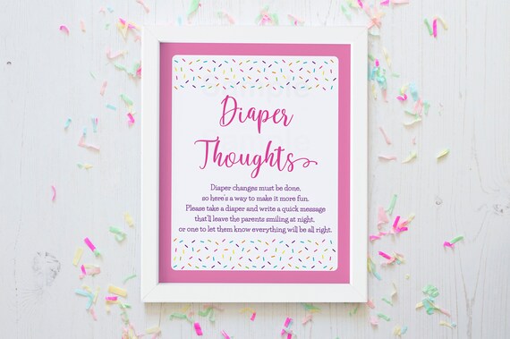 Pink Sprinkle Diaper Thoughts Sign Pink Baby Sprinkle Baby Girl Sprinkle Rainbow Sprinkle Late Night Diapers Printable Instant Download A109 Il_570xn