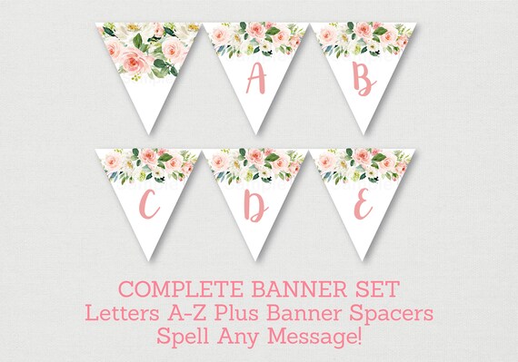 Blush Pink Floral Baby Shower Banner Floral Baby Shower Blush Blush Pink Floral Baby Shower Banner Floral Baby Shower Blush
