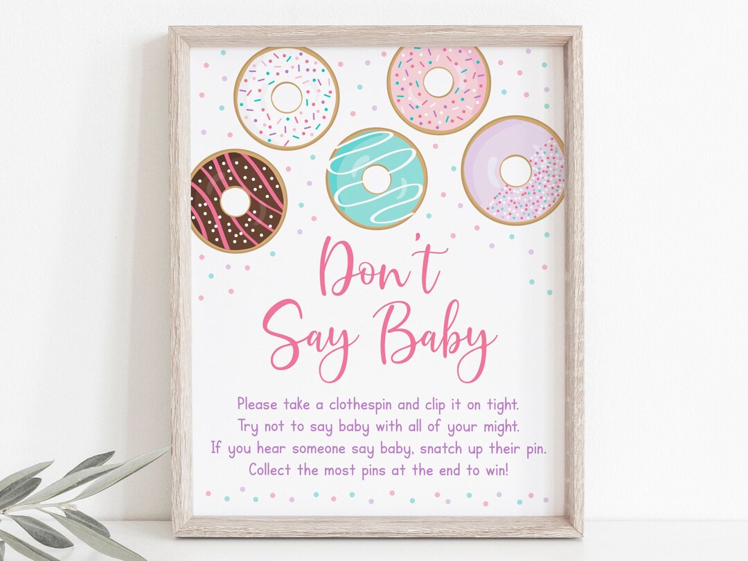 Donut Dont Say Baby Game Donut Baby Shower Donuts image