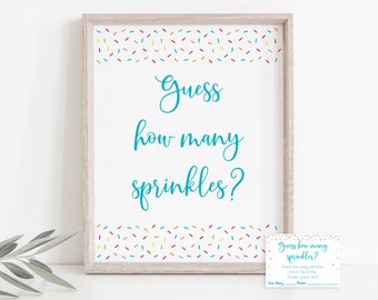 Sprinkle Guess How Many Game Blue Baby Sprinkle Baby Boy Sprinkle Rainbow Sprinkle Baby Sprinkle Game Printable Instant Download A109