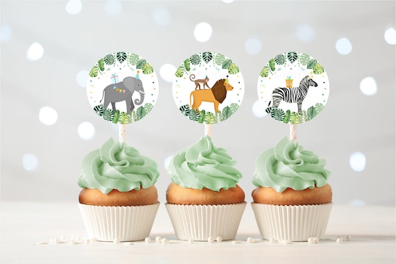 Party Animal Birthday Cupcake Toppers Wild One Birthday Safari Birthday Jungle Birthday Zoo Party Printable Digital Instant Download A513 Il_570xn