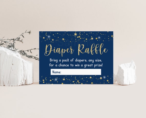 Twinkle Star Baby Shower Diaper Raffle Cards Navy & Gold Boy Baby Shower Twinkle Little Star Printable Digital Instant Download A585 Il_570xn