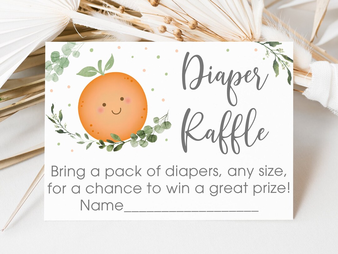 Little Cutie Diaper Raffle Cards, Little Cutie Baby Shower, Clementine ...