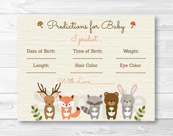 Woodland Forest Animal Predictions For Baby Game Woodland Baby
