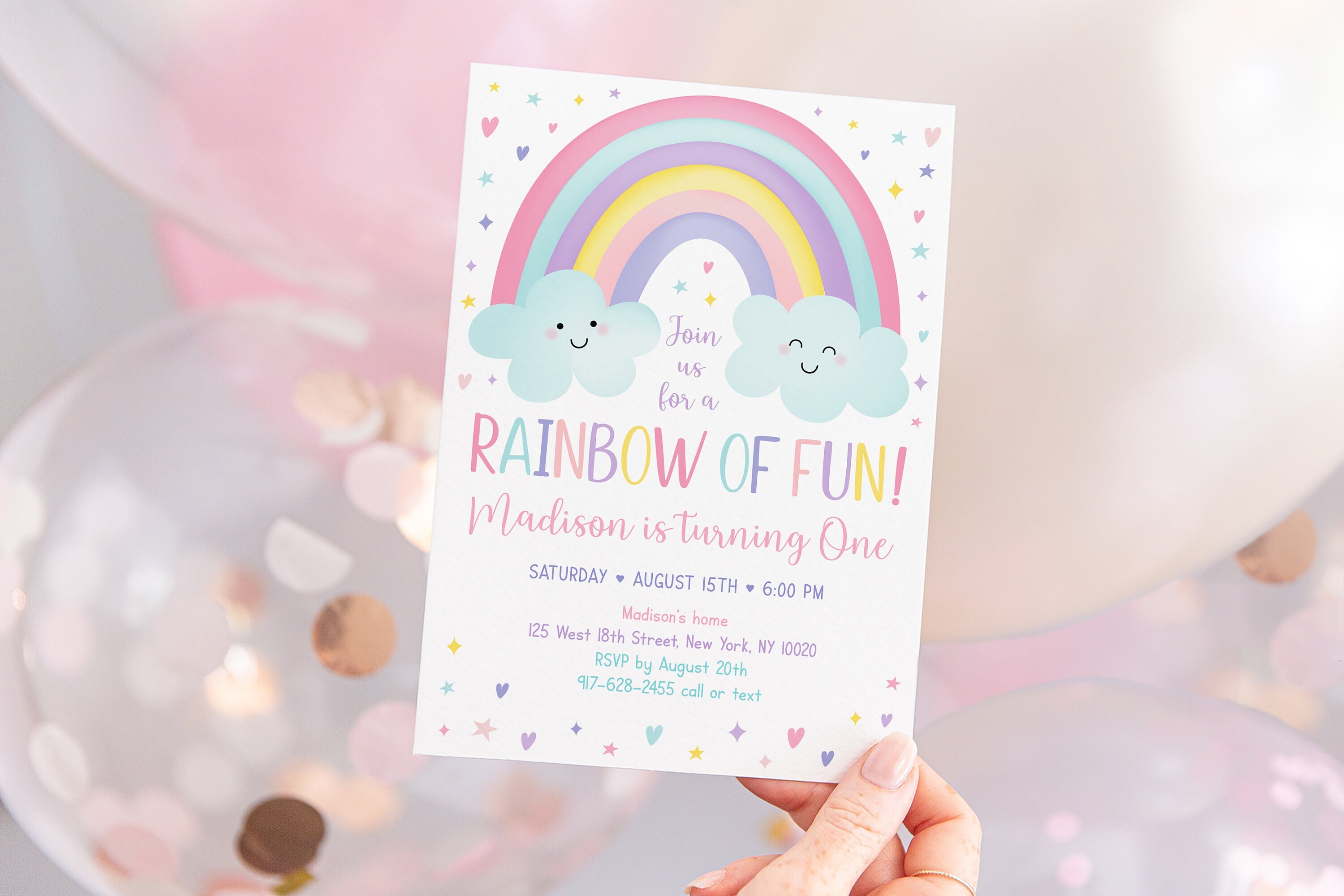 Invitations & Announcements Birthday invitation Rainbow shower party