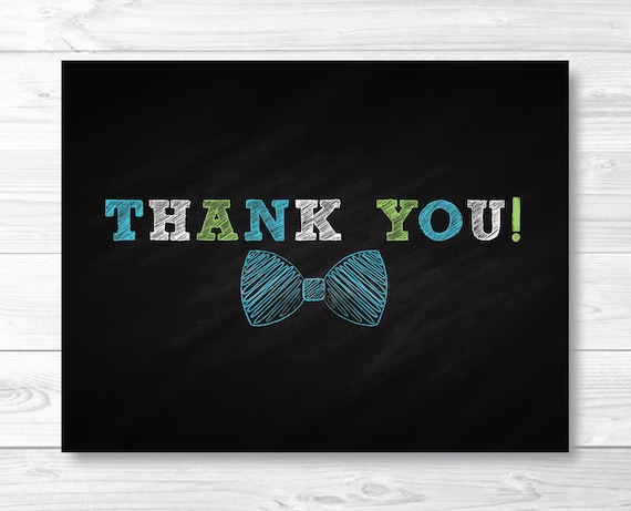 Bow Tie Baby Shower Thank You Card / Bow Tie Baby Shower / Little Man Baby Shower / PRINTABLE Instant Download A202 Il_570xn