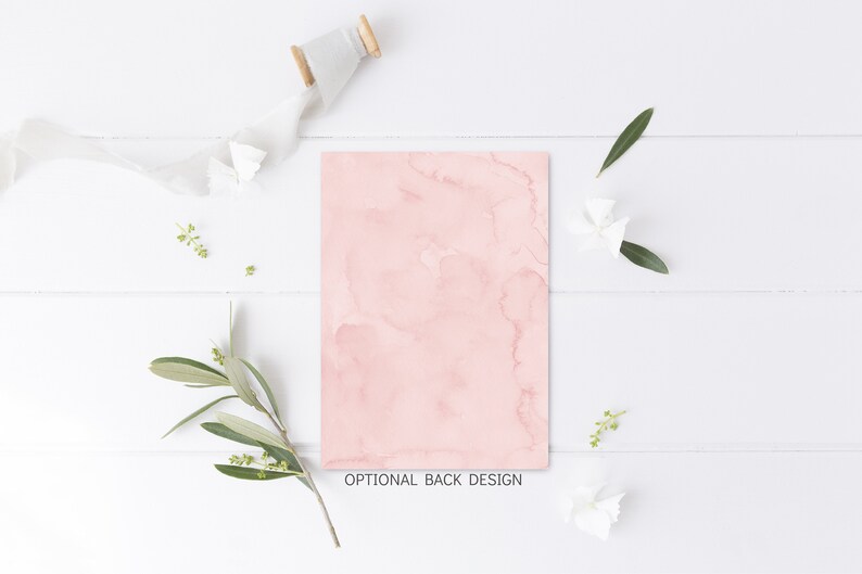 May include: A pink watercolor background with a subtle marbled effect. This design is ideal for a wedding invitation or other special occasion.