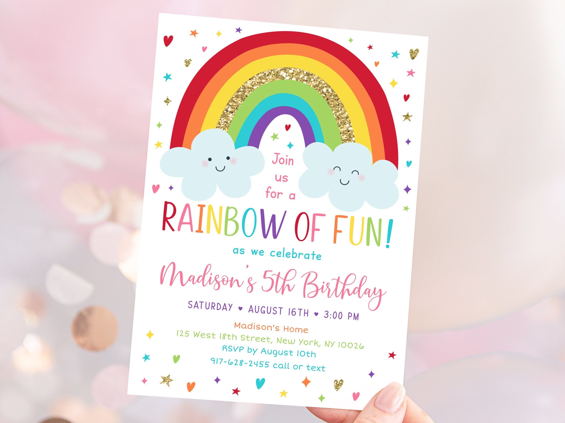 Printable Rainbow Decorations for Birthday Party Bundle, Personalized Rainbow  Party Favors, Kids Custom Birthday Rainbow Party Supplies 