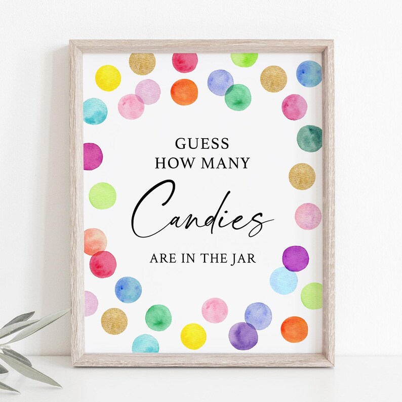 Rainbow Spots Guess How Many Game, Paint Party Birthday, Rainbow