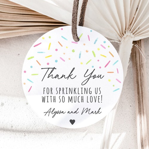 Editable Baby Sprinkle Favor Tags Baby Sprinkle Thank You - Etsy