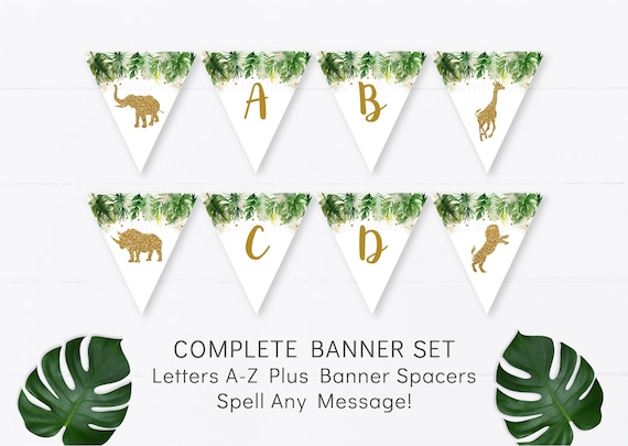 gold safari wild one birthday banner safari first birthday jungle