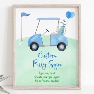 Editable Golf Birthday Party Sign Hole in One Birthday Golf First Birthday Par-tee Boy 1st Birthday Digital Download A695