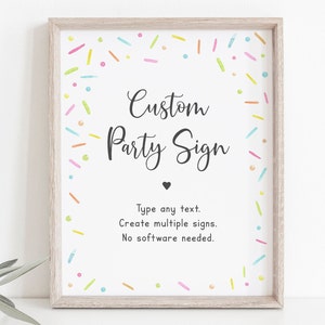 Editable Baby Sprinkle Sign Gender Neutral Coed Baby Sprinkle Confetti Watercolor Sprinkles Digital Download Create Unlimited Signs A642