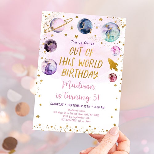 Editable Galaxy Birthday Invitation. Stellar Party Invitation. - Etsy