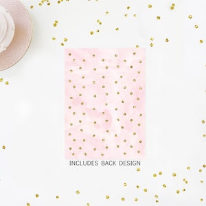 Editable Pink and Gold First Birthday Invitation, Confetti 1st Birthday Invite, Pink Gold Glitter Dots, Girl First Birthday, Download A559 image 4