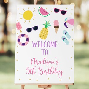 Free Pool Party Printables Welcome Sign