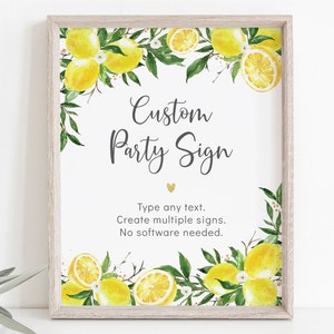 Editable Lemon Bridal Shower Sign Main Squeeze Bridal Shower Lemon Greenery Gold Bridal Shower Printable Digital Download A633