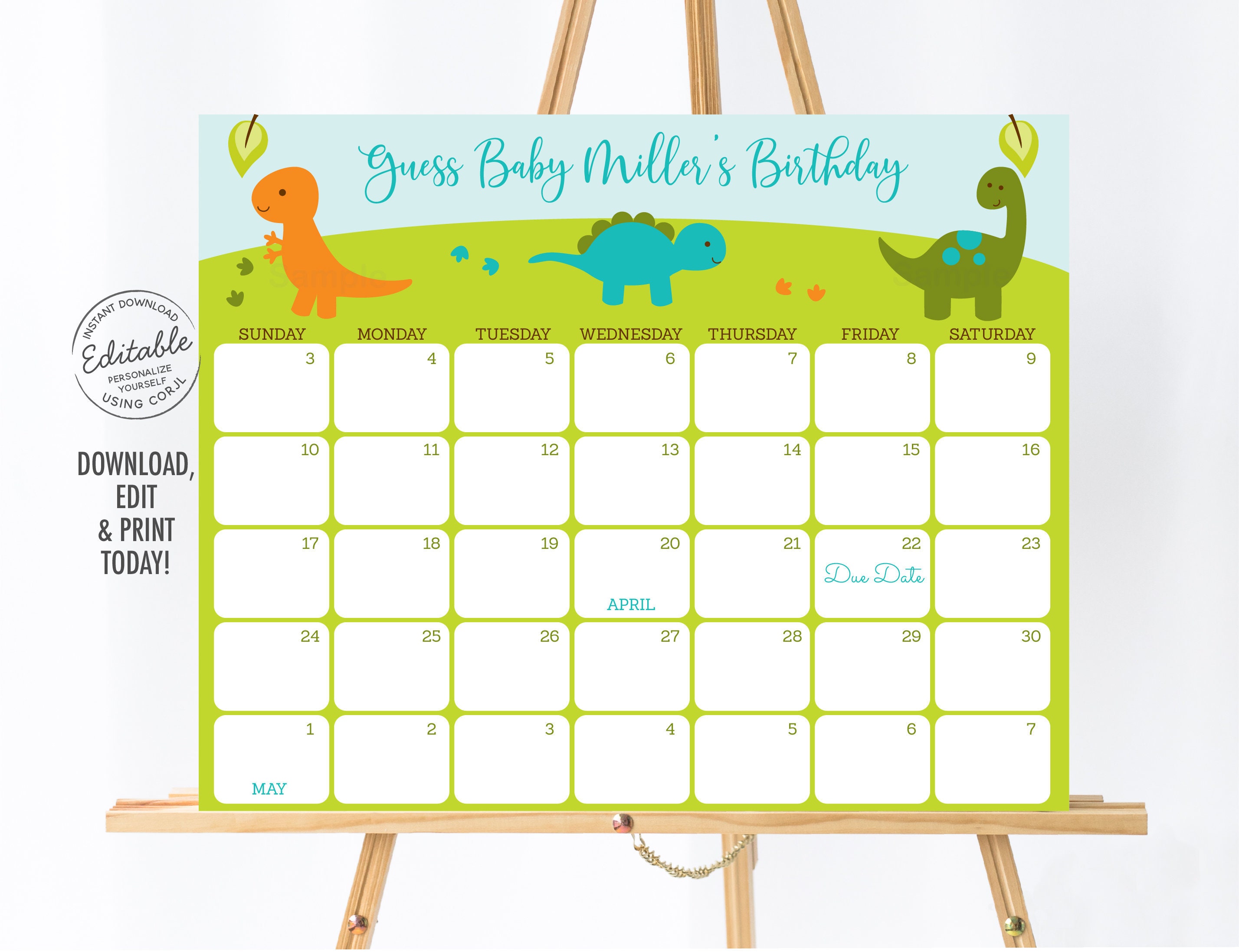 Editable Dinosaur Baby Due Date Calendar Game Dinosaur Baby Etsy Singapore Editable Dinosaur Baby Due Date Calendar Game Dinosaur Baby Etsy Singapore