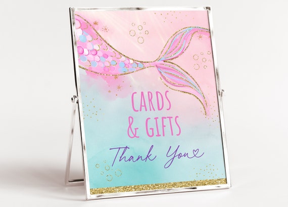 Mermaids Birthday Gifts Sign Girl Mermaid Party Mermaid First Birthday Pink Gold Mermaid Tail Under The Sea Digital Download A627 Il_570xn