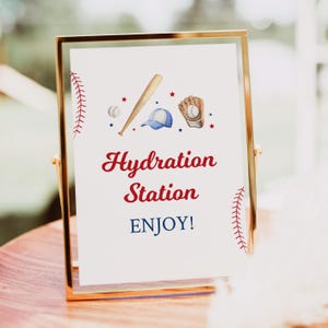 Station d'hydratation de baseball Party signe Recrue de l'année Premier anniversaire de baseball Fête d'anniversaire de baseball Imprimable en téléchargement numérique A713