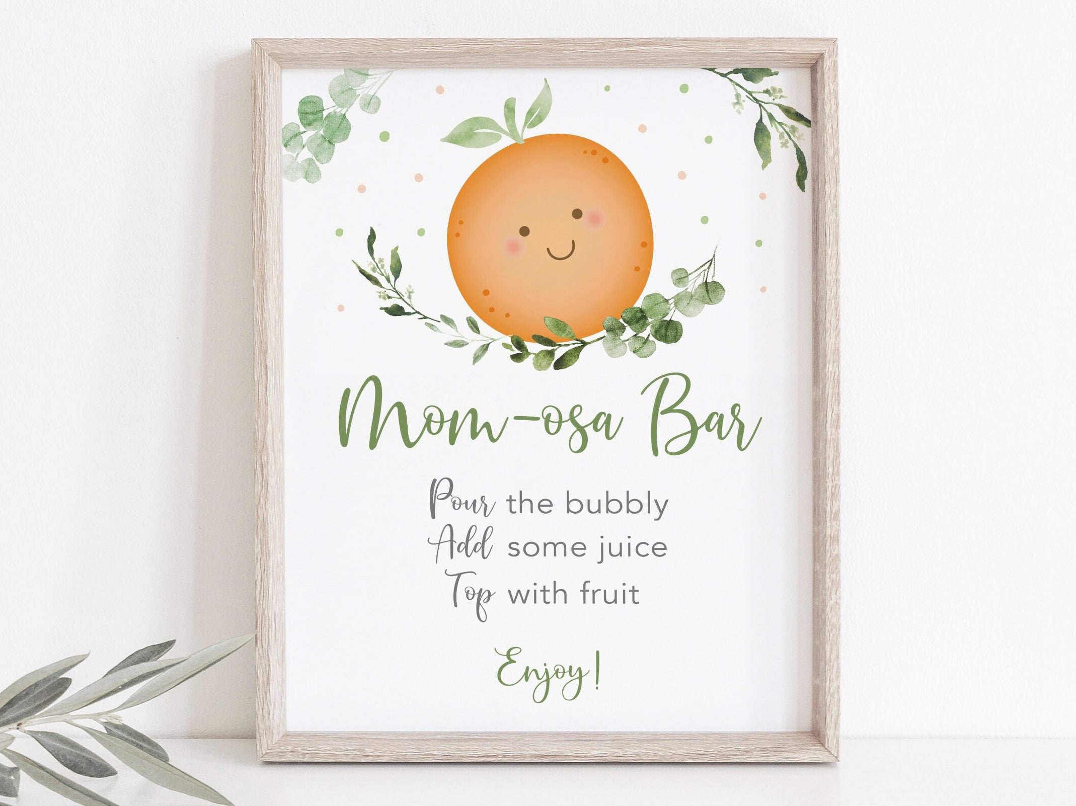 Little Cutie Mimosa Bar Sign Little Cutie Baby Shower Clementine