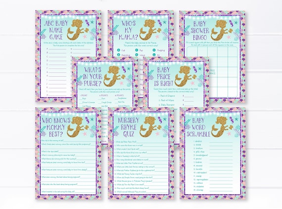 Pink Under the Sea Printable Baby Shower Party Package